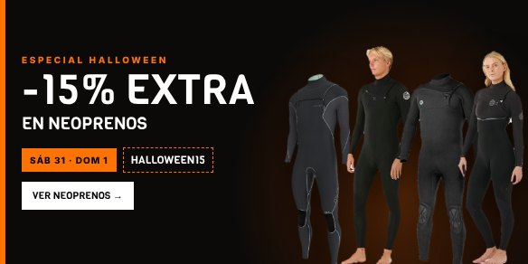 Especial Halloween: 15% extra en neoprenos. HALLOWEEN15. 31 de octubre y 1 de noviembre.